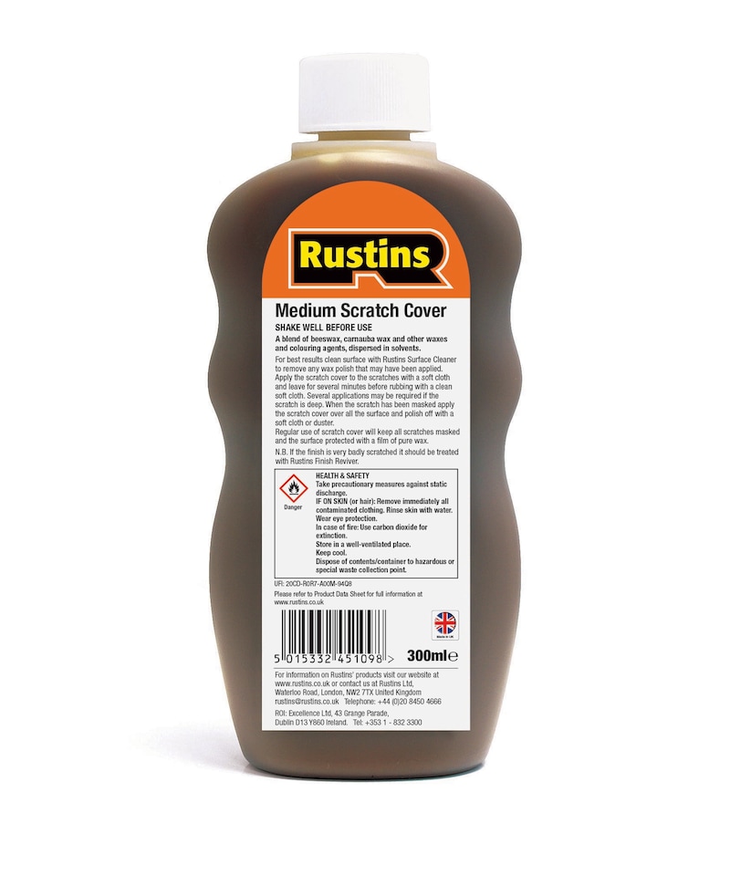 image 1 of Rustins Scratch Cover Restore & Protect Medium Wood 300ml
