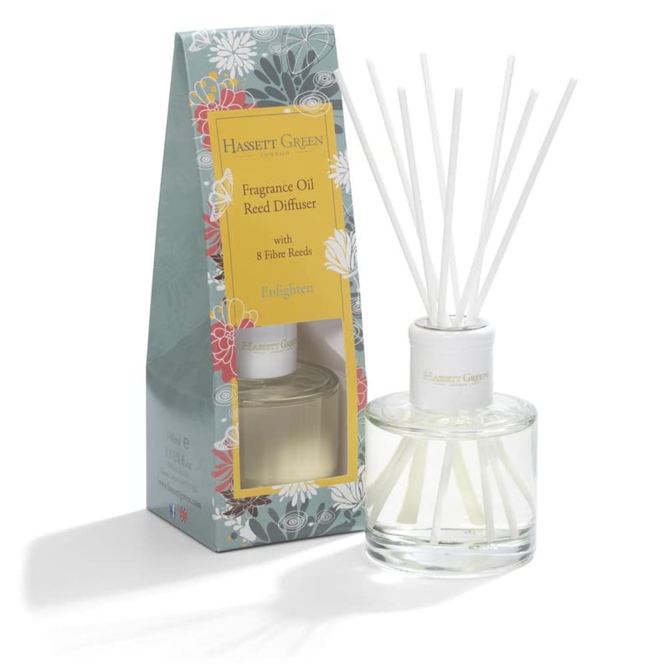 image 1 of Hassett Green London - Enlighten Patchouli - Fragrance Oil Reed Diffuser - 100ml Glass Bottle with 8 Fibre Reeds