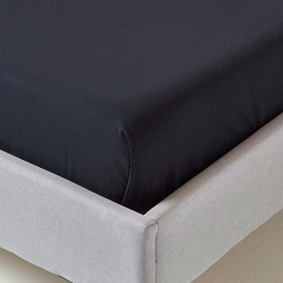 image 1 of Homescapes Black Egyptian Cotton Flat Sheet 200 TC, Single Black | Single