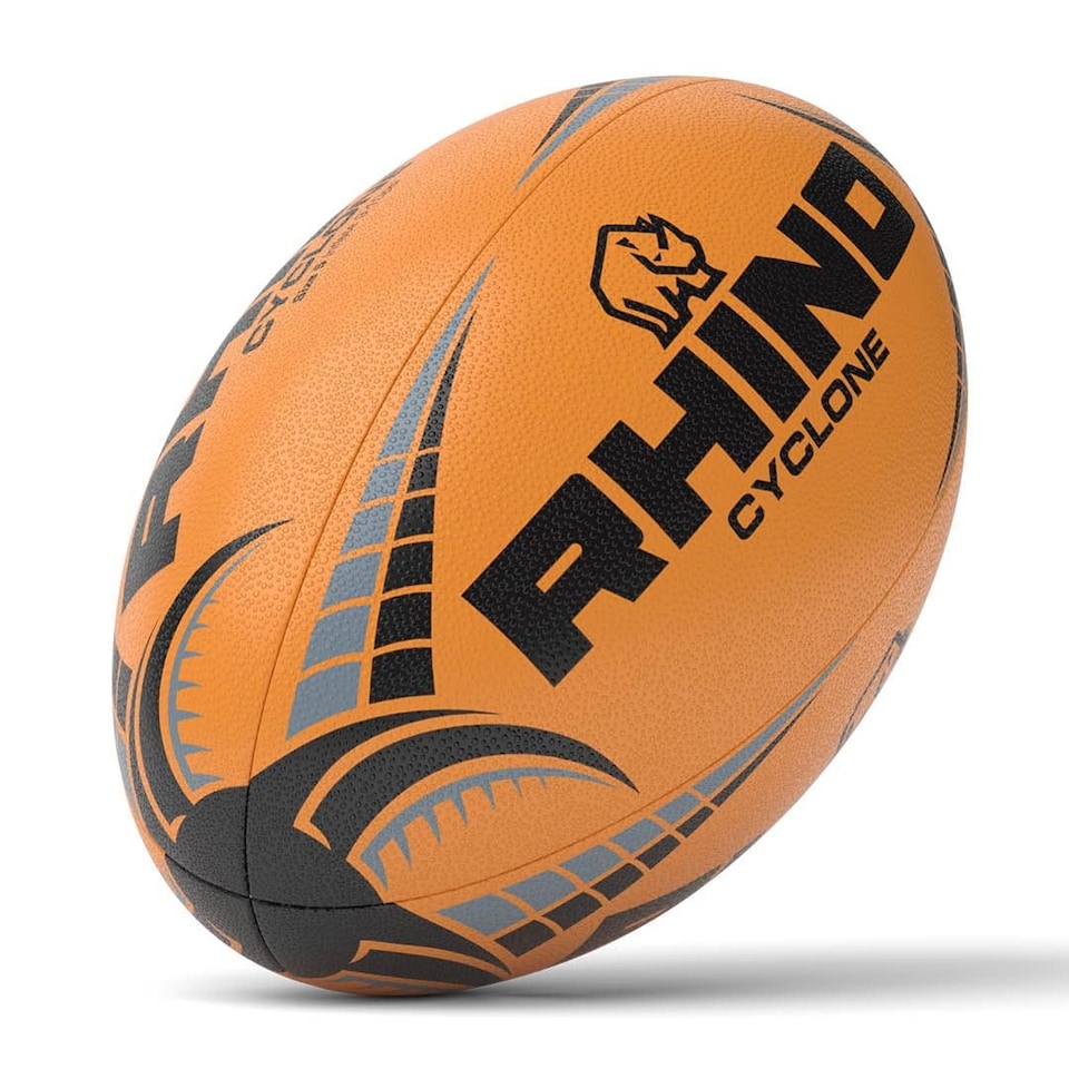image 1 of Rhino Rugby Ball Cyclone Fluo Orange Size 5