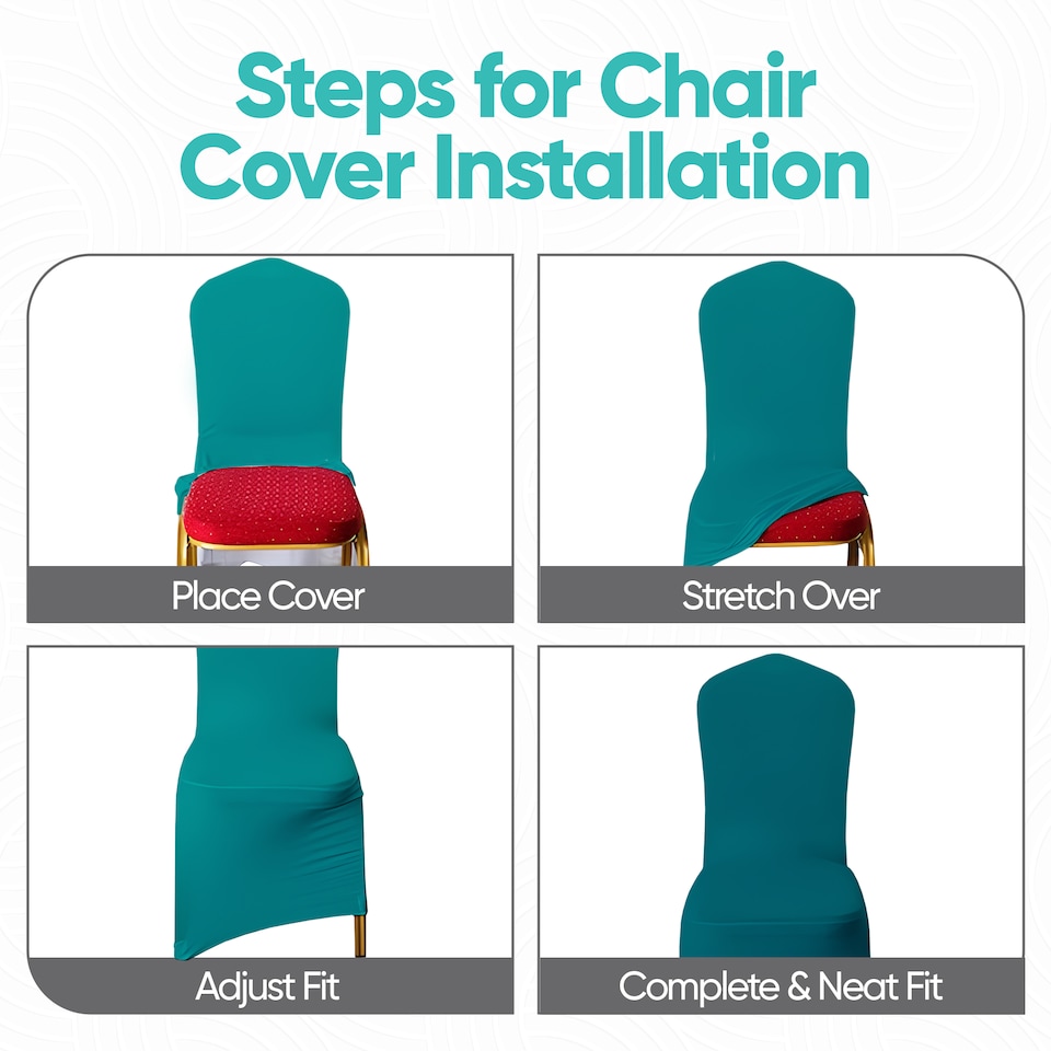 image 1 of Chair Cover Spandex Polyester Stretch Fabric Dining Slipcovers