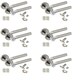 image 1 of Golden Grace 6 Sets Titan Design Modern Bathroom Door Handles Lever Latch on Round Rose in Satin Nickel and Polished Chrome with Pair of Ball Bearing Hinges Grey