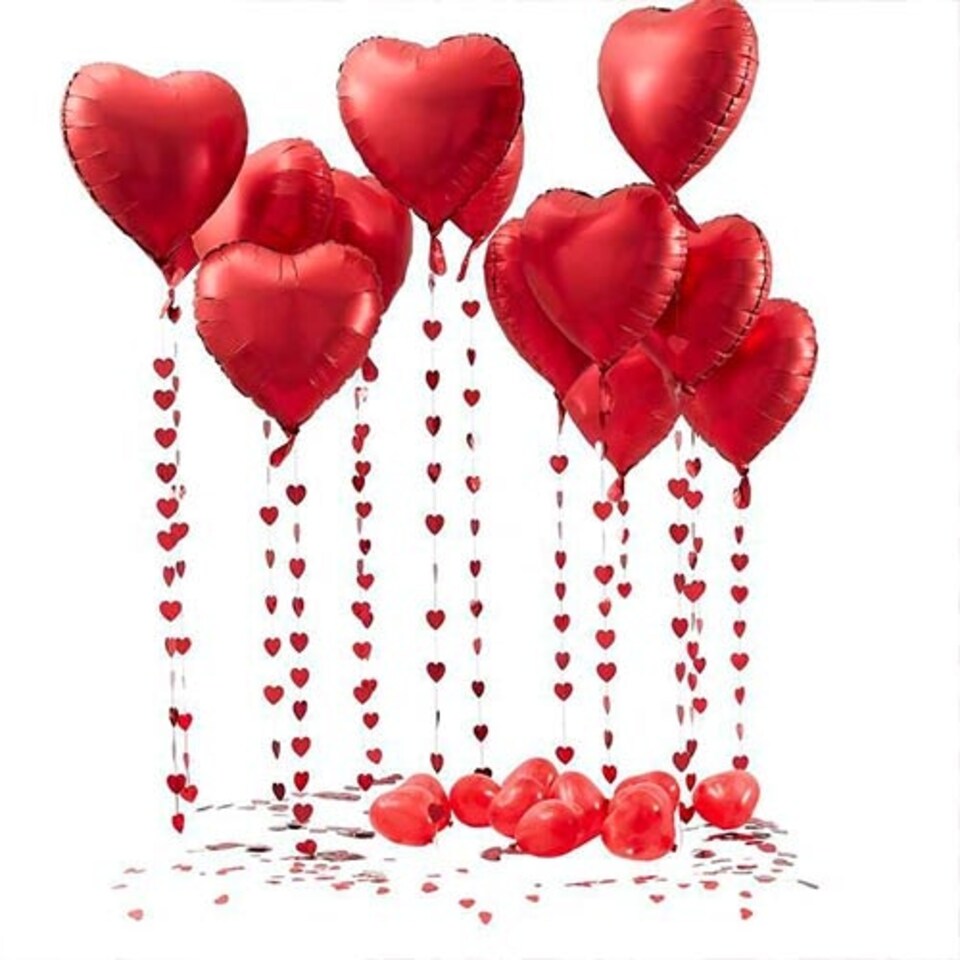 Red Hearts Assorted Balloons Decoration Kit