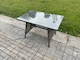 image 3 of Fimous Outdoor Lounge Sofa Set Wicker PE Rattan Garden Furniture Set with Rectangular Dining Table 2 Seat Sofa 2 Small Footstools Dark Grey Mixed