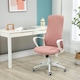 image 2 of Vinsetto High-Back Home Office Chair Height Adjustable Elastic Desk Chair Pink