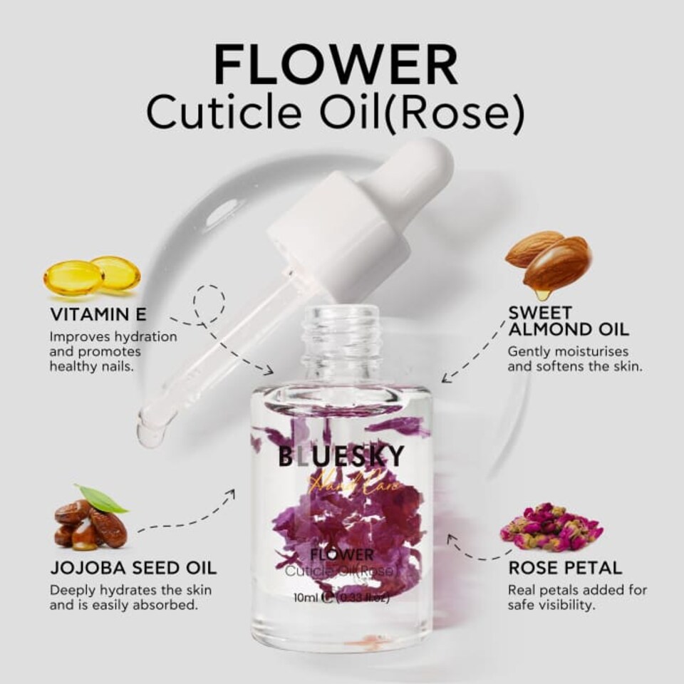 image 1 of Bluesky Clear Cuticle Oil - Flower Cuticle Oil (Rose) 10ml