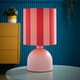 image 2 of ValueLights Miley Pink Stripes Drum Lamp Shade Pale Pink Table Lamp | Pink