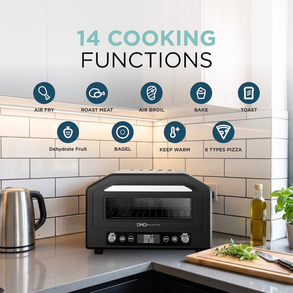 image 1 of 17L Electric Pizza Oven & Air Fryer, 400°C, Fits 12" Pizza