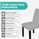 image 3 of Velvet Dining Chair Covers, Spandex High-Back Chair Slipcovers - 220GSM