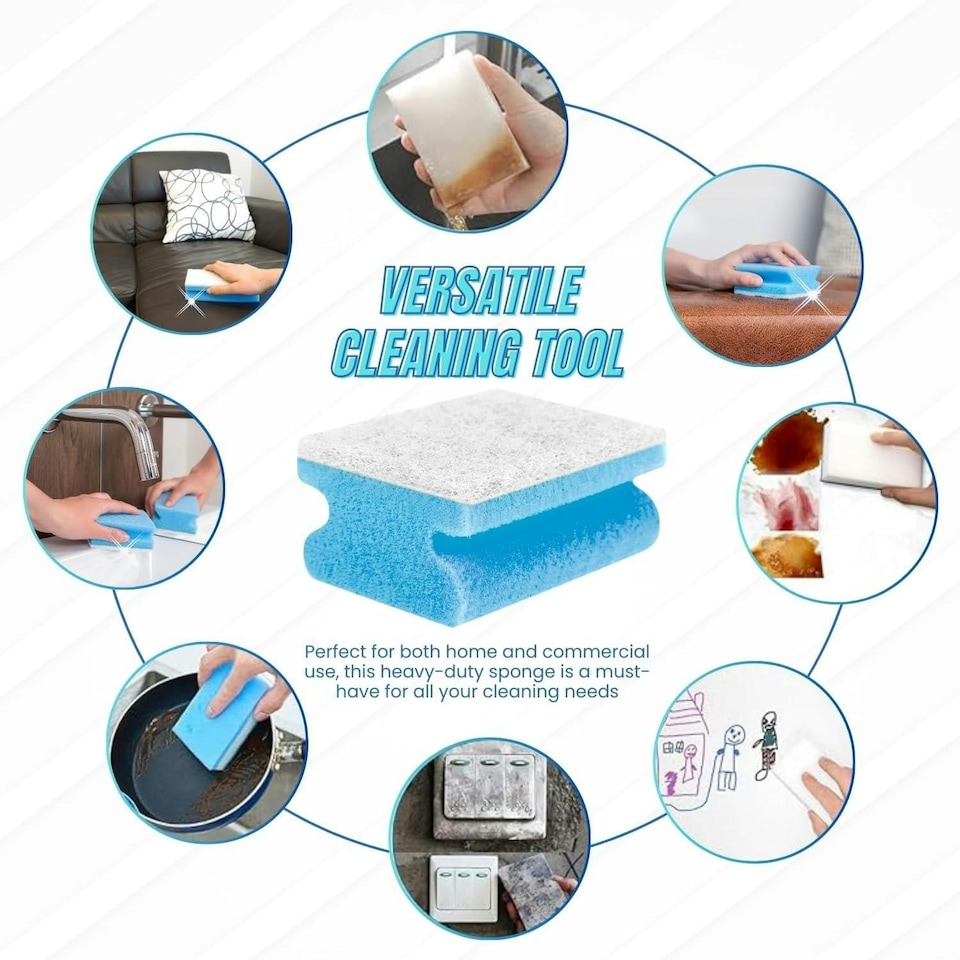 image 1 of Super Bright Non Scratch Handgrip Scourers 10Pk Utensil Cleaner Stain Remover