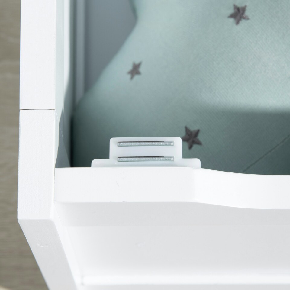 image 1 of ZONEKIZ 2 In 1 Wooden Kids Storage Bench, Toy Box w/ Safety Rod - Grey 