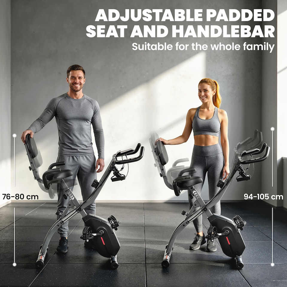 image 1 of SPORTNOW Folding Exercise Bike with Resistance Bands