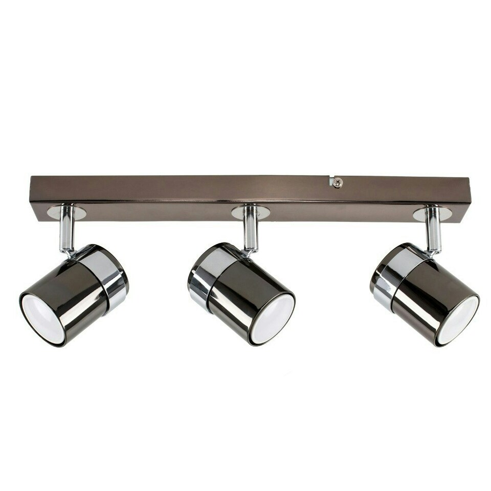 image 1 of ValueLights Rosie Spotlight Gloss Black Spotlight and GU10 Spotlight LED 5W Cool White 6500K Bulb Black