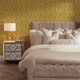 image 3 of Antique Leaf Wallpaper in Ochre Multi