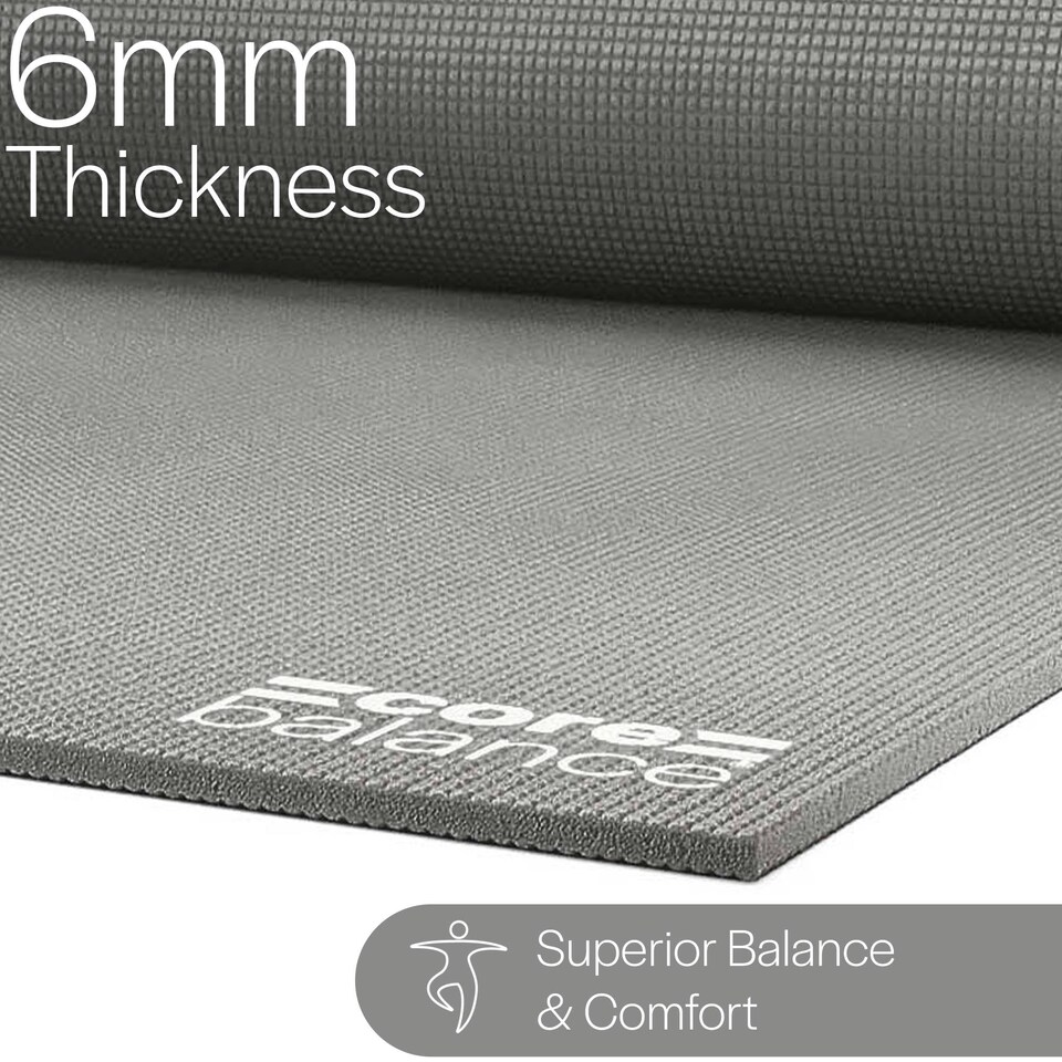 image 1 of Non Slip Yoga Mat (6mm Thick) - Grey