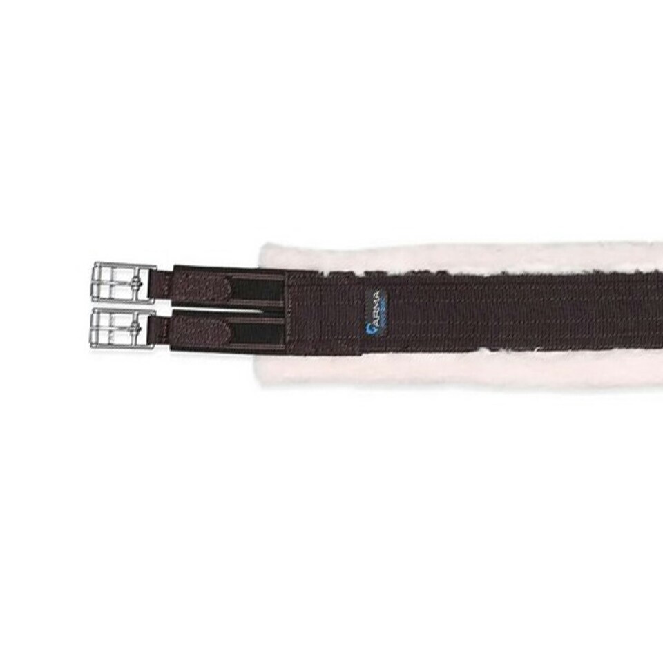 image 1 of Shires Fleece Lined Horse Girth - Brown - 56in