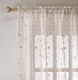 image 2 of Pair of Belle Cream Sheer Floral Embroidery Voile Panels with Rod Pocket Header 122 CMS