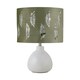 image 2 of Set of 2 Tuscan - White Ceramic Lamps with Sage Green Fern Shade White | Green
