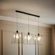 image 2 of ValueLights Susie Glass Matte Black 3 Drop Ceiling Light and Bulbs