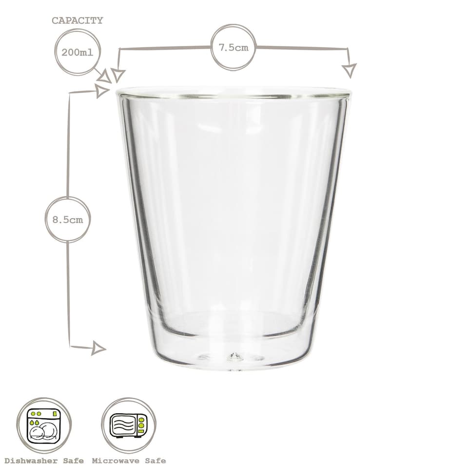 image 1 of Rink Drink Double-Walled Glasses Set - 200ml - Pack of 2 | Clear | Clear