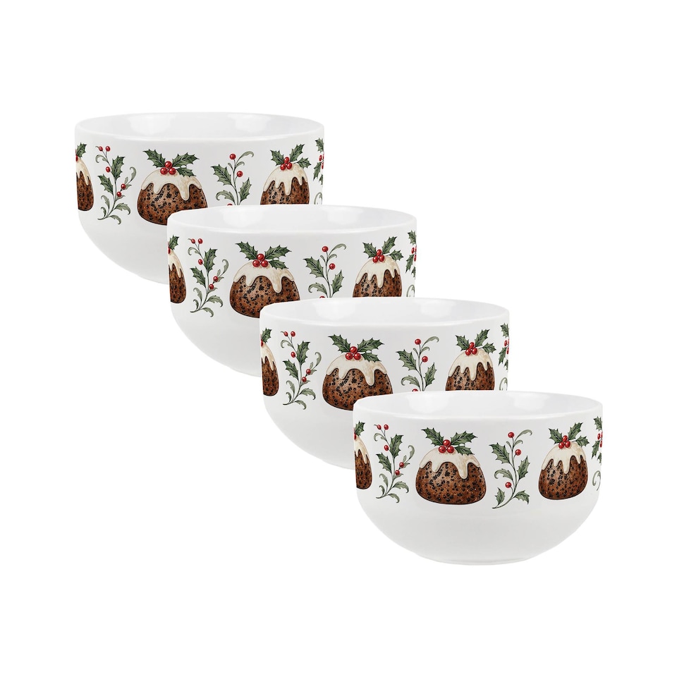 image 1 of Christmas Puddings Ceramic Dessert Bowls - Set of 2