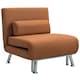 image 6 of HOMCOM Single Folding 5 Position Convertible Sleeper Chair Bed Coffee Brown