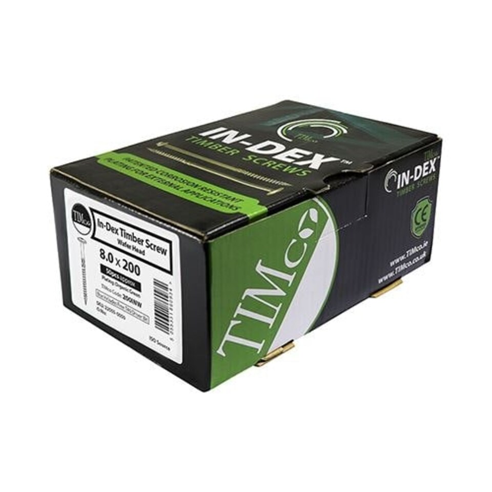 image 1 of Timco - Timber Frame Construction & Landscaping Screws - Wafer - Exterior - Green Organic (Size 8.0 x 275 - 25 Pieces)