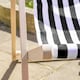 image 7 of Harbour Housewares Folding Wooden Deck Chairs - Black Stripe - Pack of 2 | Black | Black