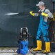 image 2 of Outsunny 1800W Power Washer 150 Bar Pressure 6M Hose and Hose Reel, Blue