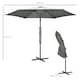 image 7 of Outsunny 3m Cantilever Parasol with Easy Lever Crank Handle 6 Metal Ribs Grey