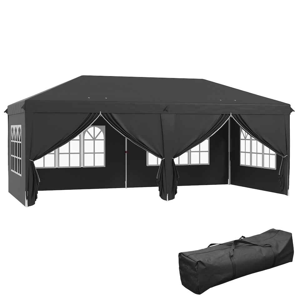 image 1 of Outsunny 3m x 6m Pop Up Gazebo Height Adjustable with Bag