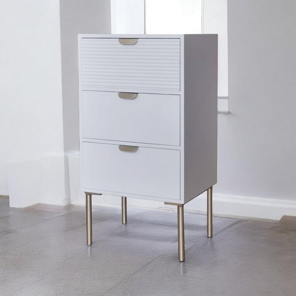 image 1 of Chest of Drawer - Wood - L30 x W40 x H75 cm - White