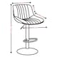 image 4 of PU Leather Bar Stool with Fluted Back Height Adjustable, 360 Swivel, Backrest & Footrest | Black | Black & Set of 4 | 4