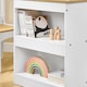 image 9 of SoBuy Kids Desk and Chair Set with 2 Storage Shelves and Paper Roll Holder, White/Natural, 31.4x19.6x25.1 in, 15.3 kg - KMB60-WN