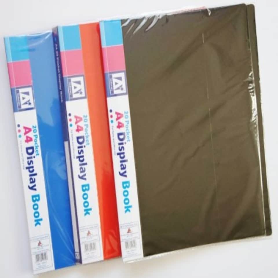 image 1 of A4 Display Book 20 Pocket for Home and Office Use - Assorted Colors - Single Supplied