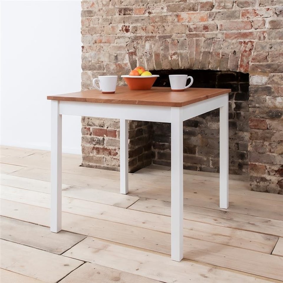 image 1 of Annika Bistro Table in White and Natural Pine | White | One Size | 1