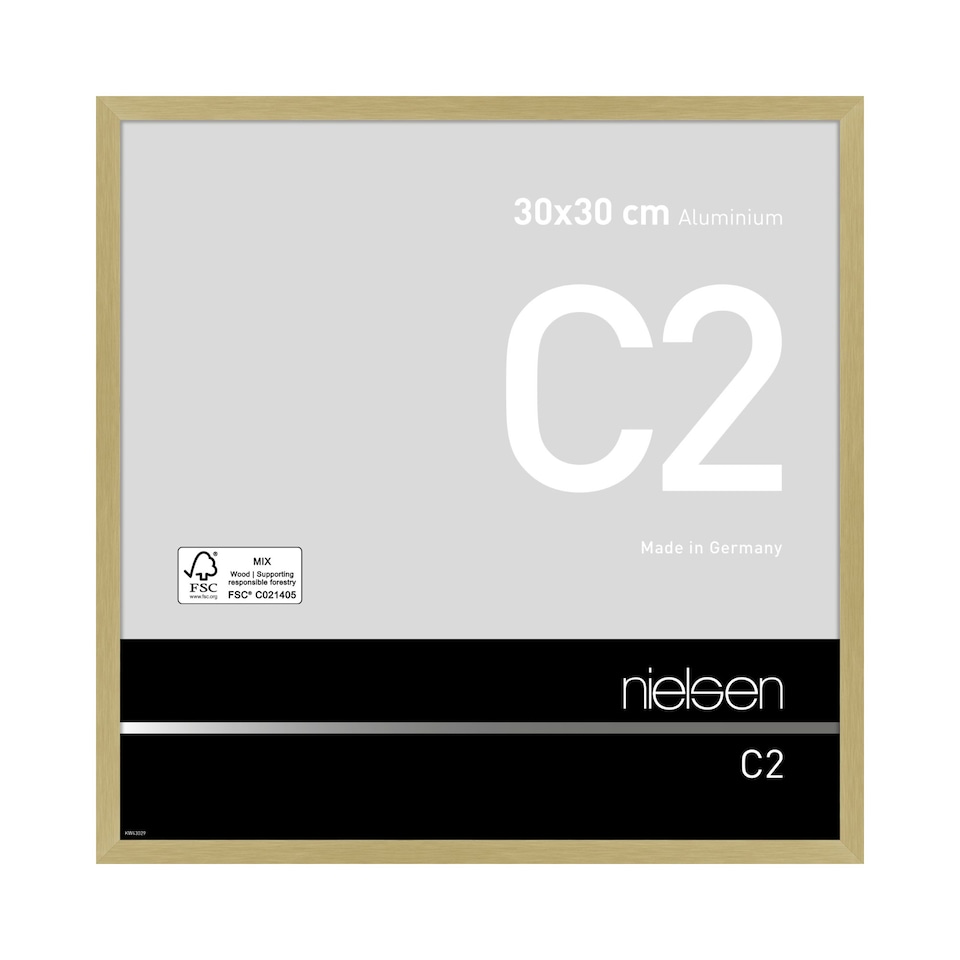 image 1 of Nielsen C2 Aluminium Picture Frame - Real Glass - Soft Gold - 30cm x 30cm