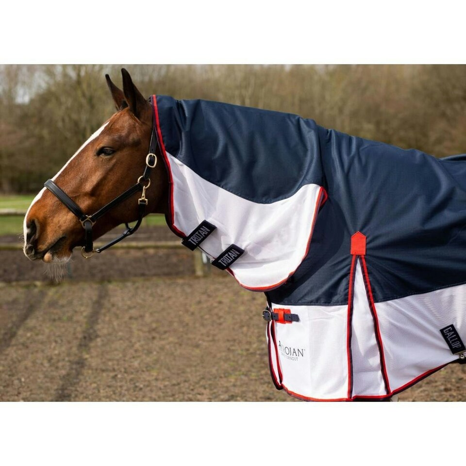 image 1 of Gallop Equestrian Trojan Fly Turnout Combo Blue | Size: 6ft 9
Colour: Navy Blue