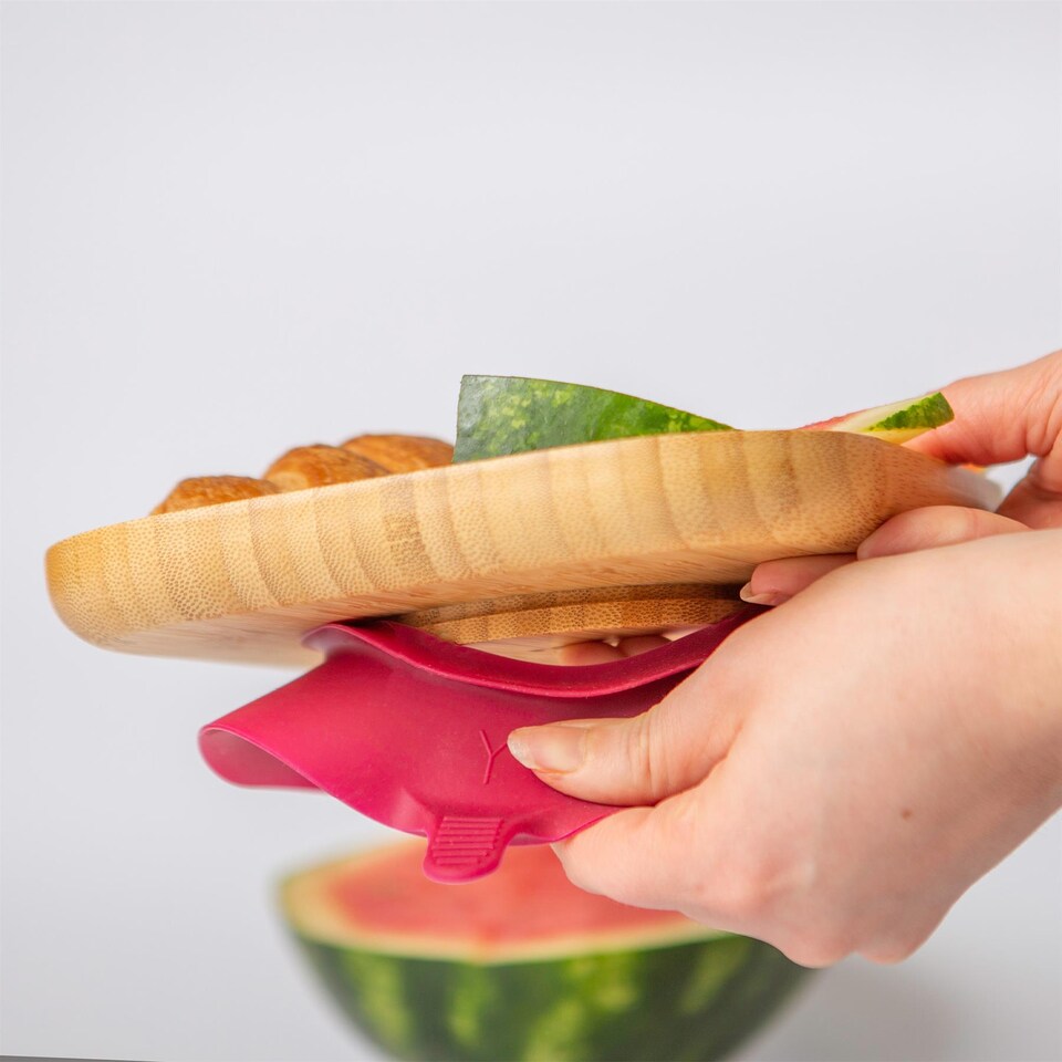 image 1 of Tiny Dining Children's Bamboo Suction Plate - Red | Red | Red