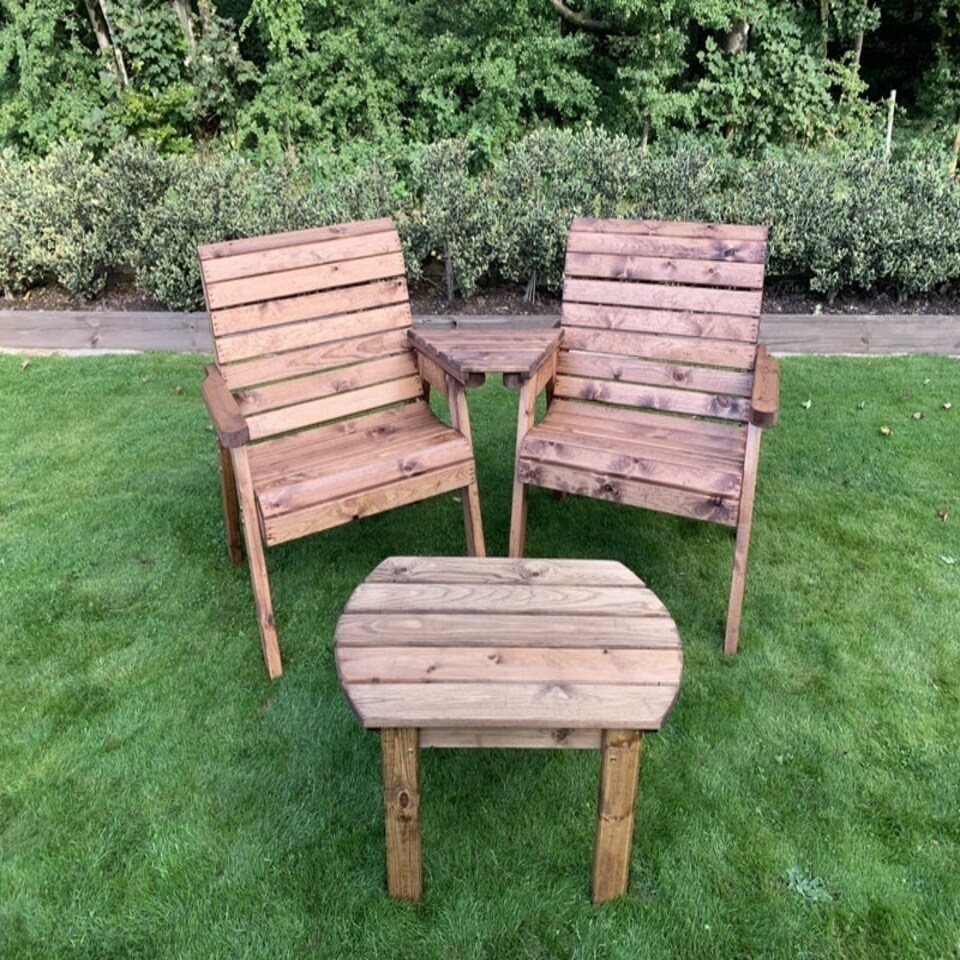 image 1 of Grand Twin Angled Chair with Coffee Table - W240 x D90 x H98 - Fully Assembled