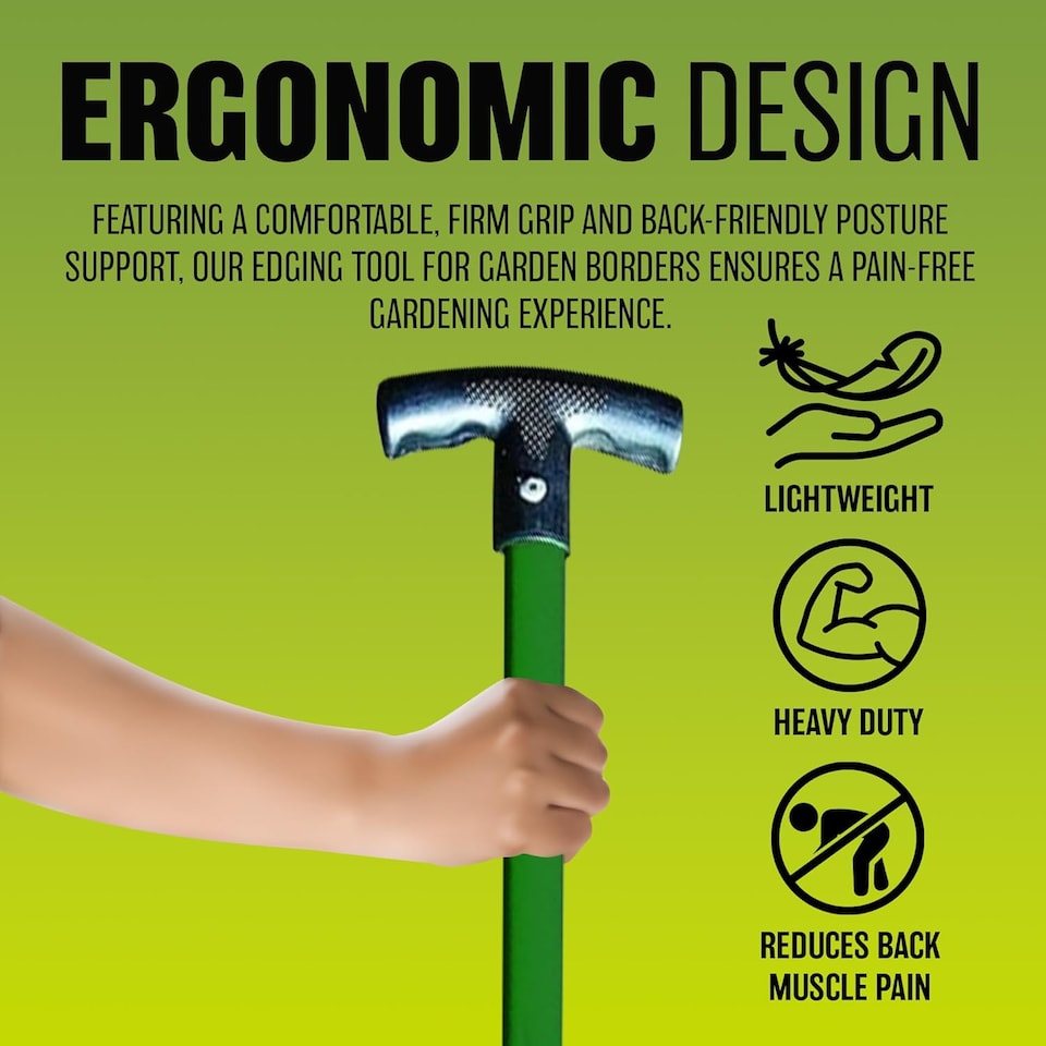 image 1 of Garden Edge Hoe Tool Border Edging Tool, Long Handle With Strong Grip