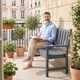 image 8 of Outsunny 2 Seater Plastic Garden Bench, Outdoor Patio Furniture, Grey | Grey | Grey wood effect | Not provided