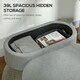 image 4 of HOMCOM Ottoman Storage Bench for Hallway, Living Room, Charcoal Grey