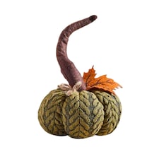 Marco Paul 13cm Green Plush Pumpkin Soft Fabric Autumn Decoration for Halloween & Seasonal Displays
