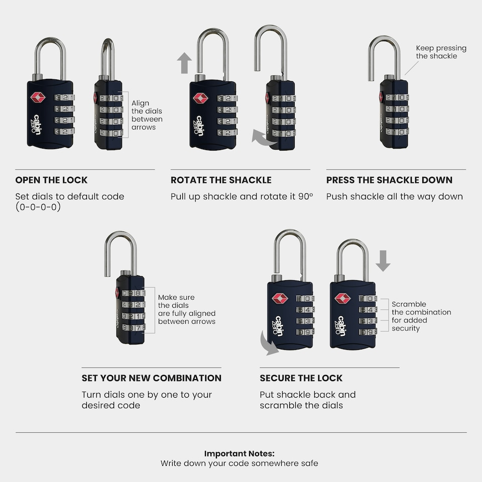 image 1 of Travel TSA Lock - Navy