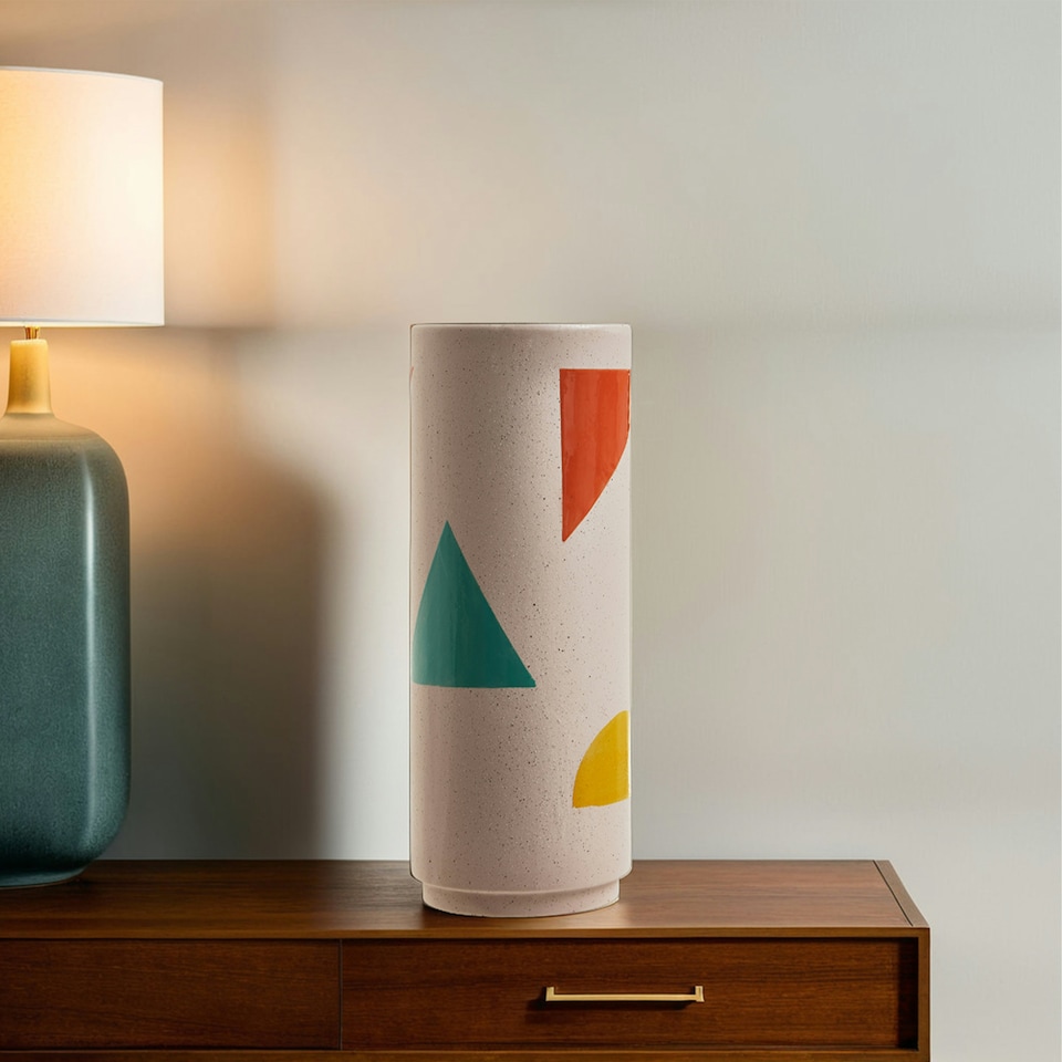 image 1 of Interiors by Premier - Large Abstract Vase, Handcrafted Ceramic Vase for Modern Home, Stylish Stoneware Vase for Living Room Multi