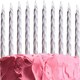 image 1 of 10Pcs Silver Candles - Birthday Cake Topper Silver