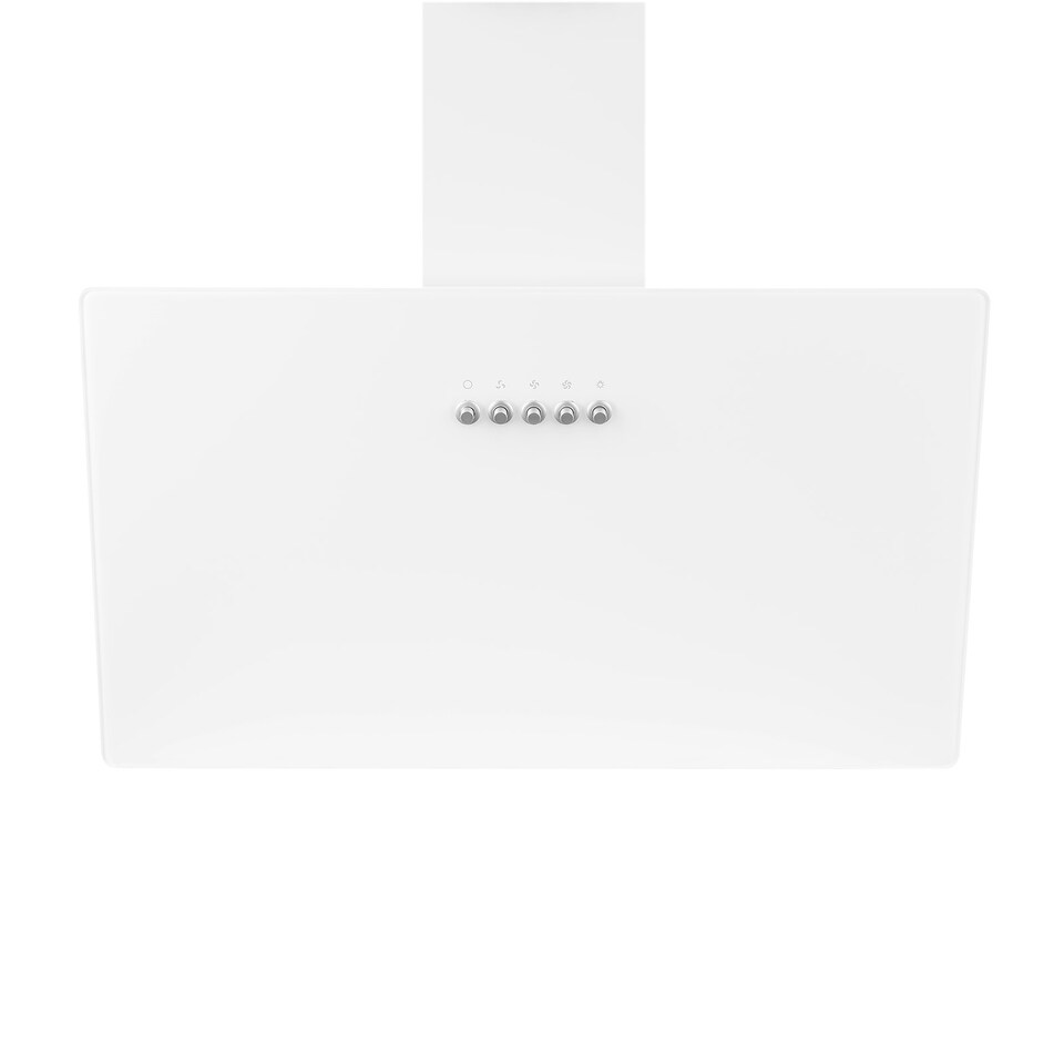 image 1 of SIA AH60WH 60cm White Angled Glass Chimney Cooker Hood Kitchen Extractor Fan With 3 Speeds, LED Lights