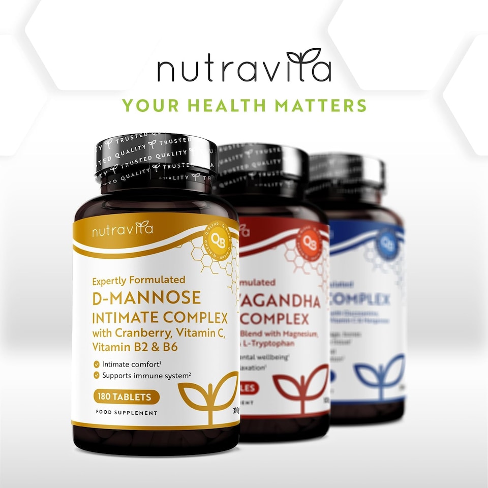 image 1 of Nutravita D Mannose Complex with Vitamin C, Vitamin B6 and Cranberry Fruit Extract - Support Normal Function of Immune System - 180 Tablets