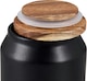 image 4 of Cole & Mason Hinxton Black/Grey Large Food Storage Jar with Lid, Space Saving Food Container Ceramic/Acacia/Silicone, (H)295 mm x (D)110 mm